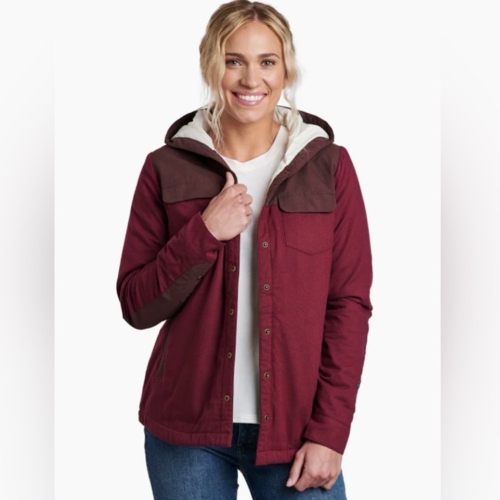 Kuhl Artisan Hooded Shirtjak Shacket Maroon Size XL